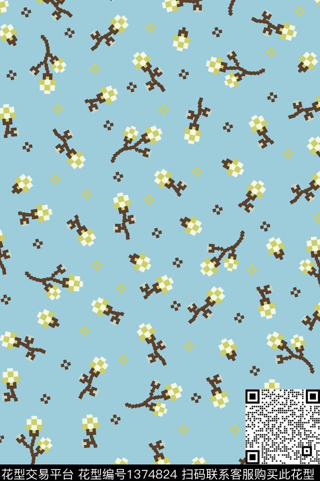 花卉大牌风小碎花数码印花华亿平台下载（图片编号: 1374824） - 瓦栏（Walan）