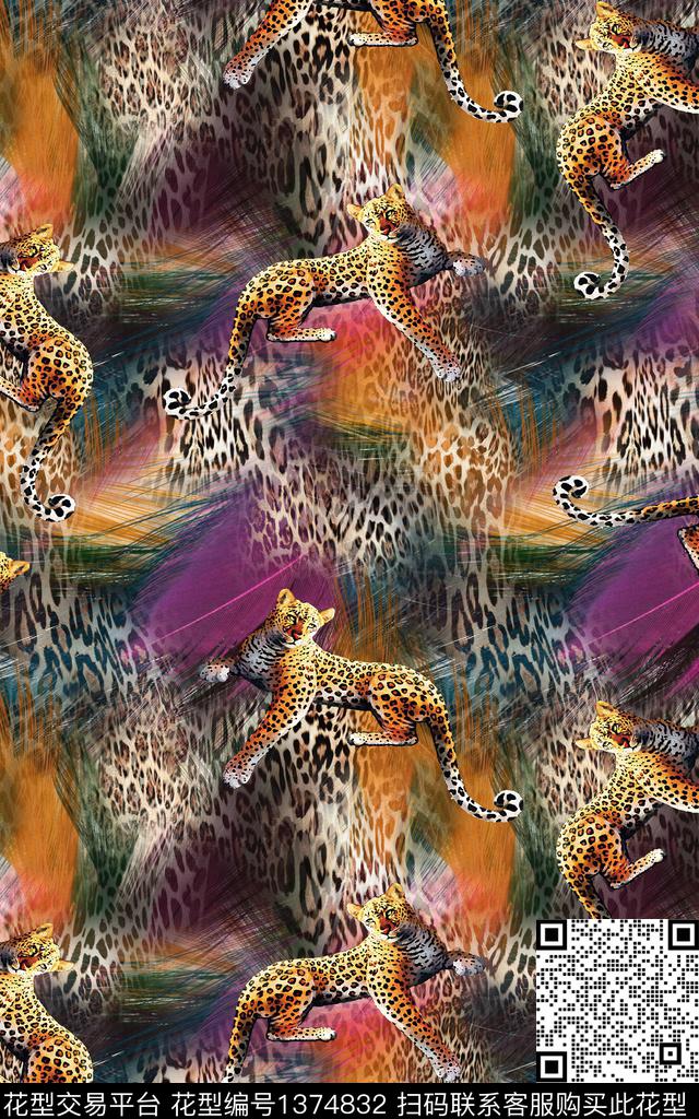豹纹女装豹子数码印花华亿平台下载（图片编号: 1374832） - 瓦栏（Walan）