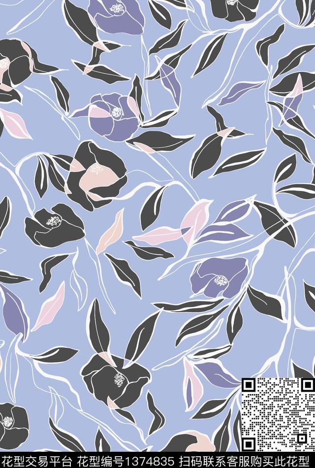 女装花卉小碎花数码印花华亿平台下载（图片编号: 1374835） - 瓦栏（Walan）