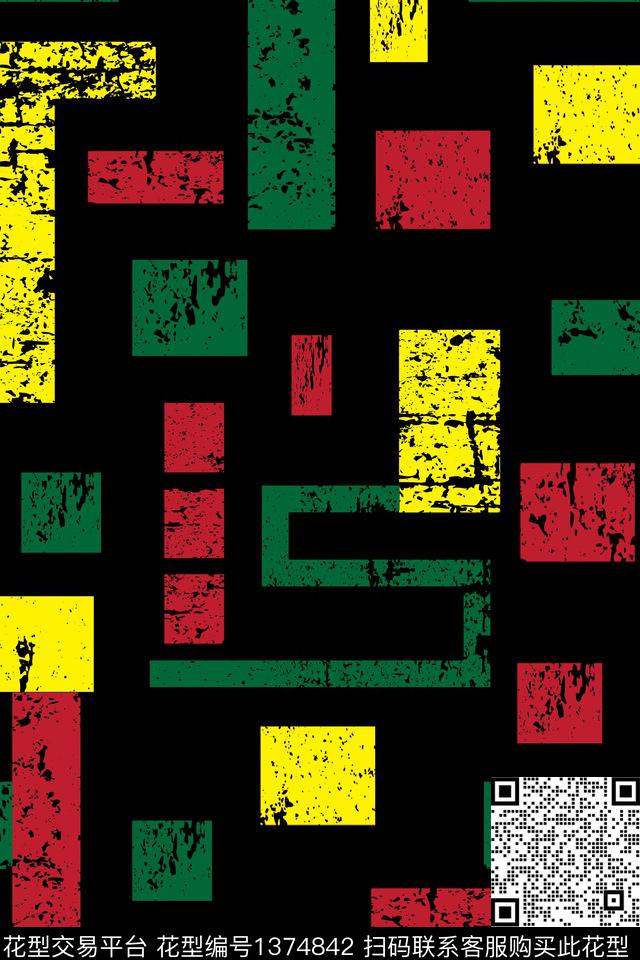 几何波普大牌风传统印花华亿平台下载（图片编号: 1374842） - 瓦栏（Walan）