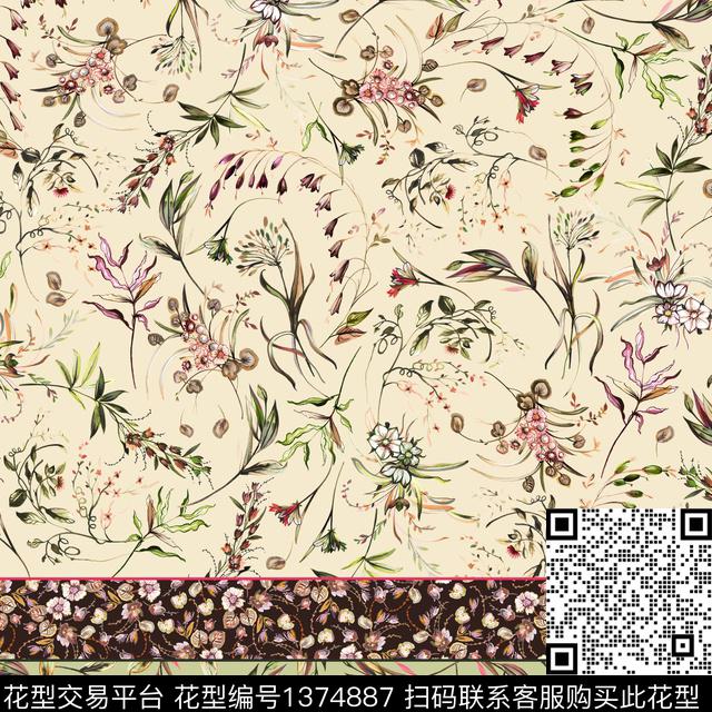 定位花民族风小碎花数码印花华亿平台下载（图片编号: 1374887） - 瓦栏（Walan）