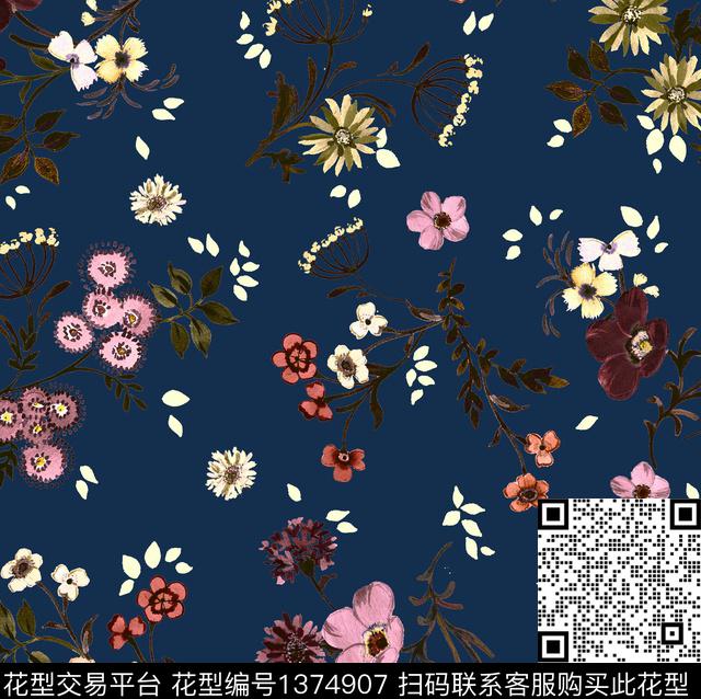 女装花卉小碎花数码印花华亿平台下载（图片编号: 1374907） - 瓦栏（Walan）