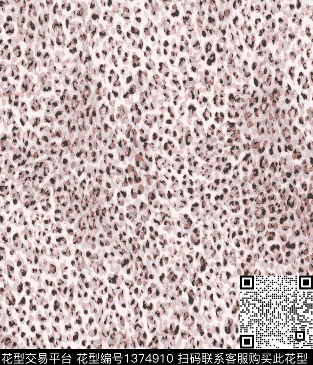 豹纹女装抽象数码印花华亿平台下载（图片编号: 1374910） - 瓦栏（Walan）