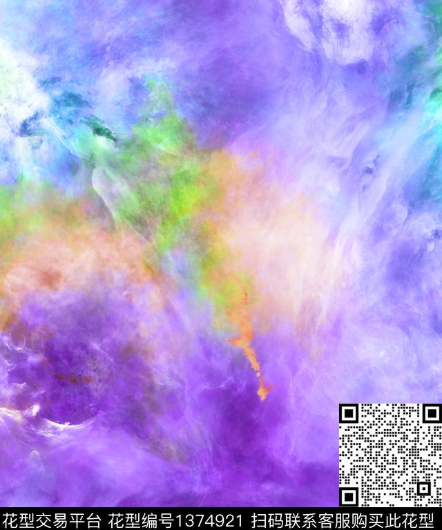 星空扎染华亿平台大牌风数码印花华亿平台下载（图片编号: 1374921） - 瓦栏（Walan）