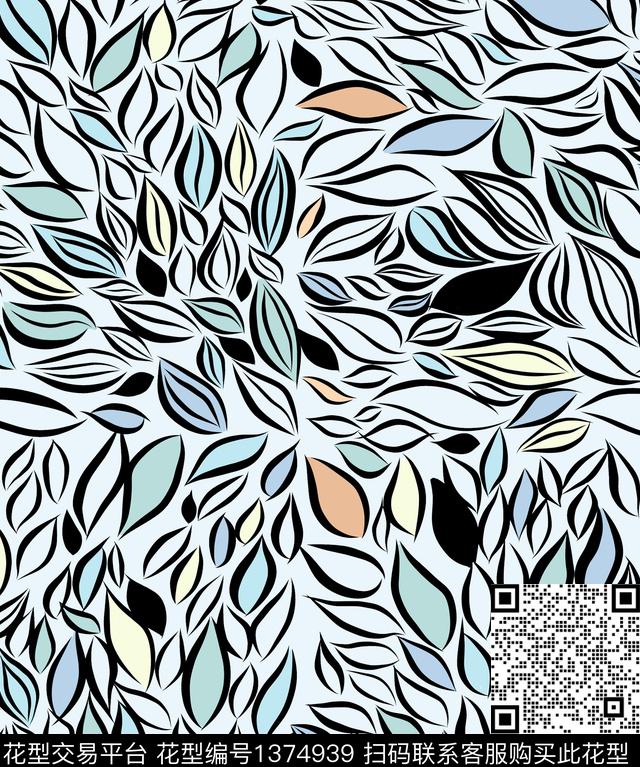 彩底花卉树枝大牌风传统印花华亿平台下载（图片编号: 1374939） - 瓦栏（Walan）