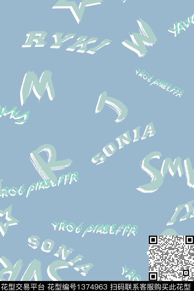 时尚简约字母传统印花华亿平台下载（图片编号: 1374963） - 瓦栏（Walan）