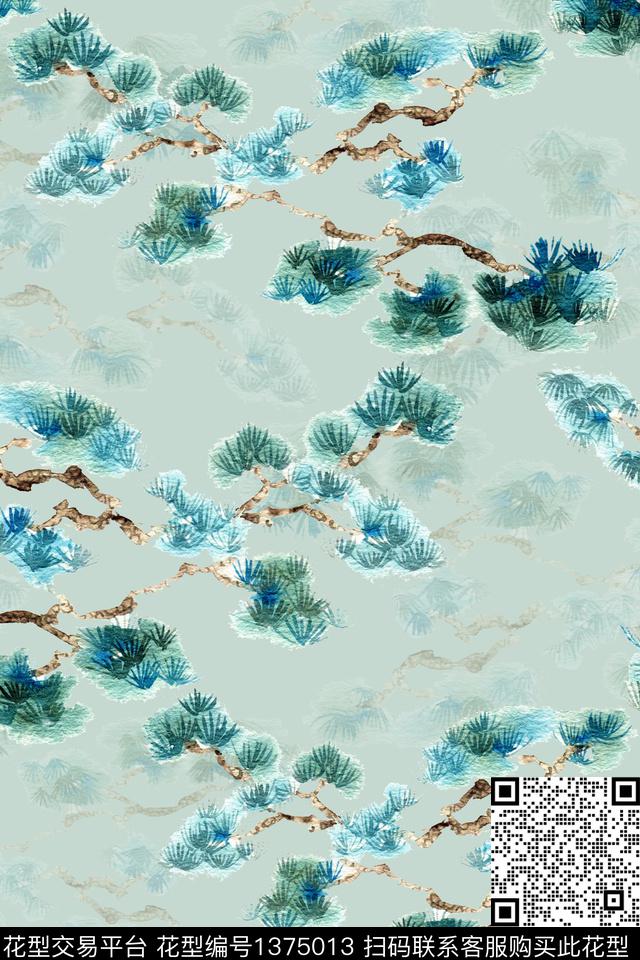 旗袍香云纱真丝数码印花华亿平台下载（图片编号: 1375013） - 瓦栏（Walan）