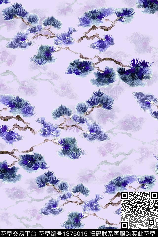 旗袍香云纱真丝数码印花华亿平台下载（图片编号: 1375015） - 瓦栏（Walan）