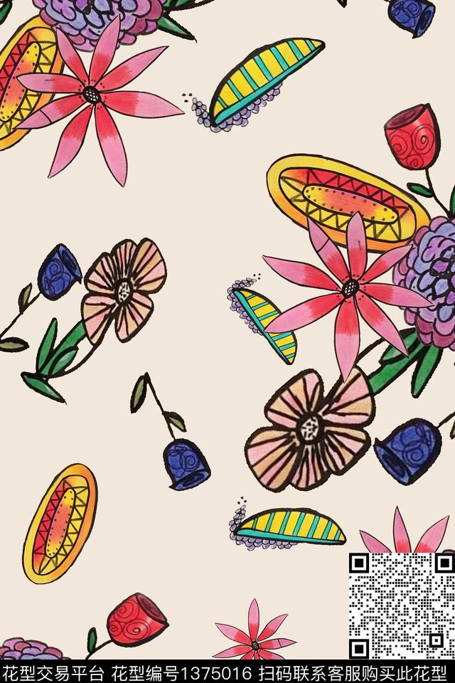 旗袍香云纱真丝数码印花华亿平台下载（图片编号: 1375016） - 瓦栏（Walan）