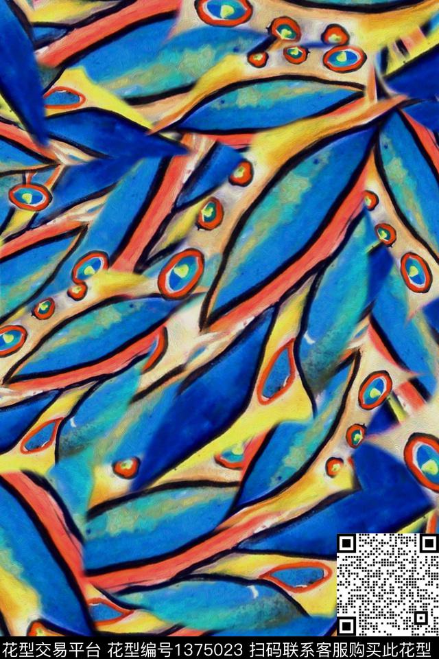 几何大牌风抽象数码印花华亿平台下载（图片编号: 1375023） - 瓦栏（Walan）