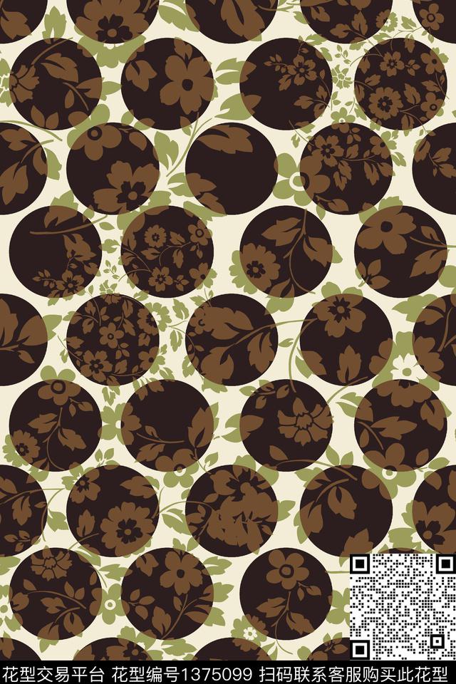 绿植树叶花卉大牌风传统印花华亿平台下载（图片编号: 1375099） - 瓦栏（Walan）