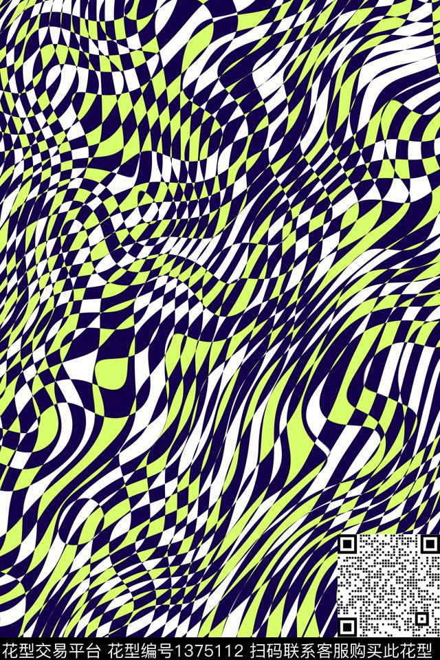 条格抽象休闲数码印花华亿平台下载（图片编号: 1375112） - 瓦栏（Walan）