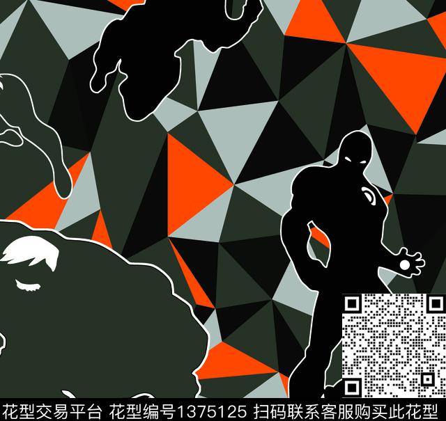 几何大牌风抽象数码印花华亿平台下载（图片编号: 1375125） - 瓦栏（Walan）