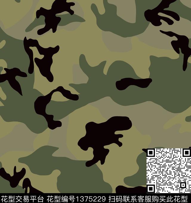 几何迷彩大牌风数码印花华亿平台下载（图片编号: 1375229） - 瓦栏（Walan）