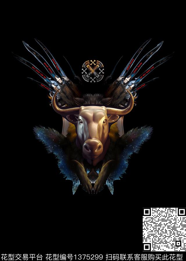 动物花卉男装牛数码印花华亿平台下载（图片编号: 1375299） - 瓦栏（Walan）