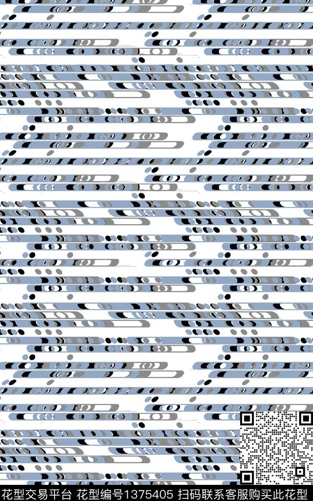 线条趣味波点传统印花华亿平台下载（图片编号: 1375405） - 瓦栏（Walan）