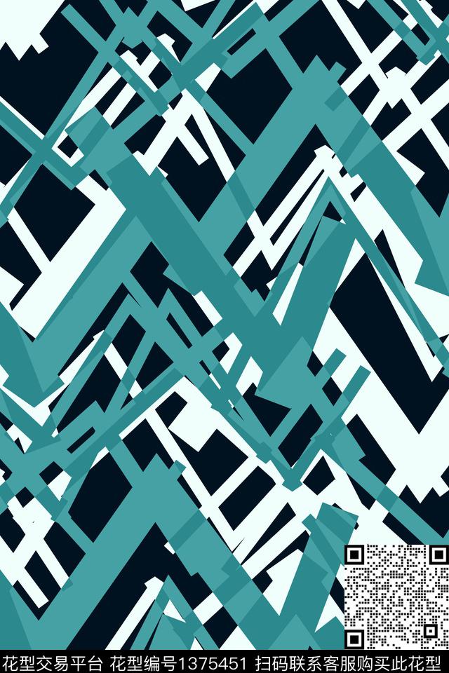 几何抽象男装家居服传统印花华亿平台下载（图片编号: 1375451） - 瓦栏（Walan）