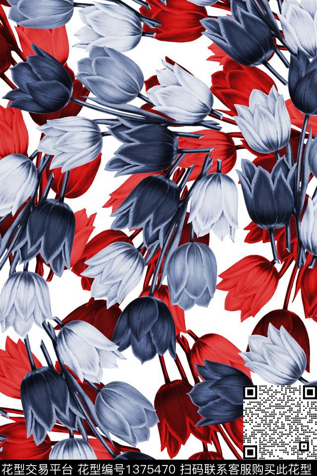 满版散花波普大牌风数码印花华亿平台下载（图片编号: 1375470） - 瓦栏（Walan）