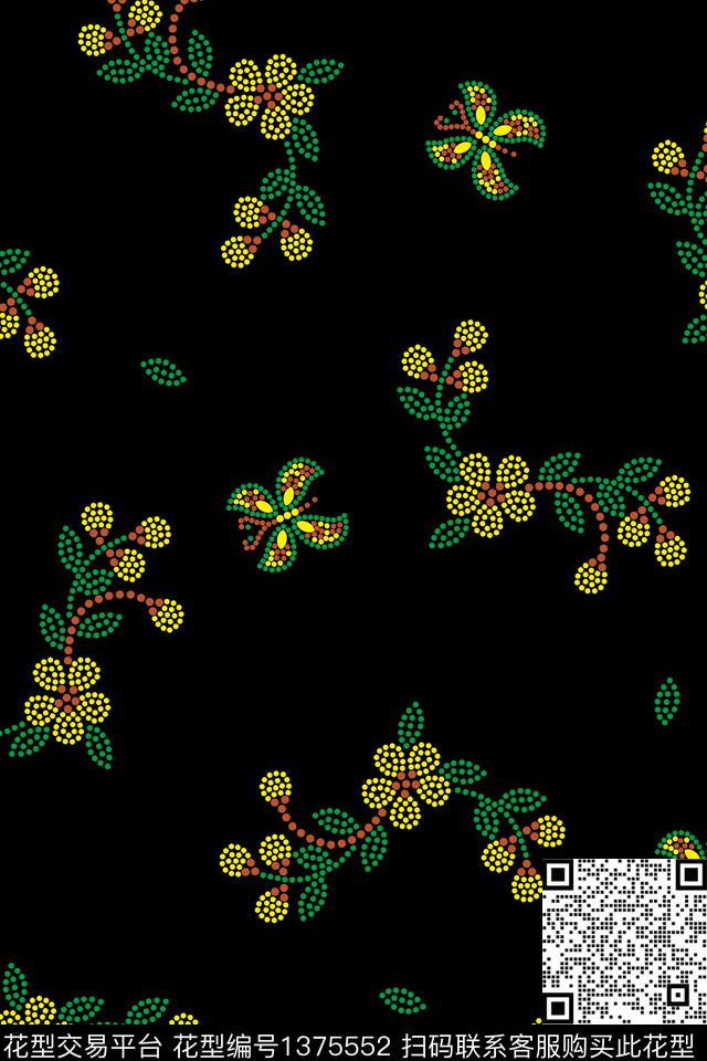 花卉大牌风小碎花传统印花华亿平台下载（图片编号: 1375552） - 瓦栏（Walan）