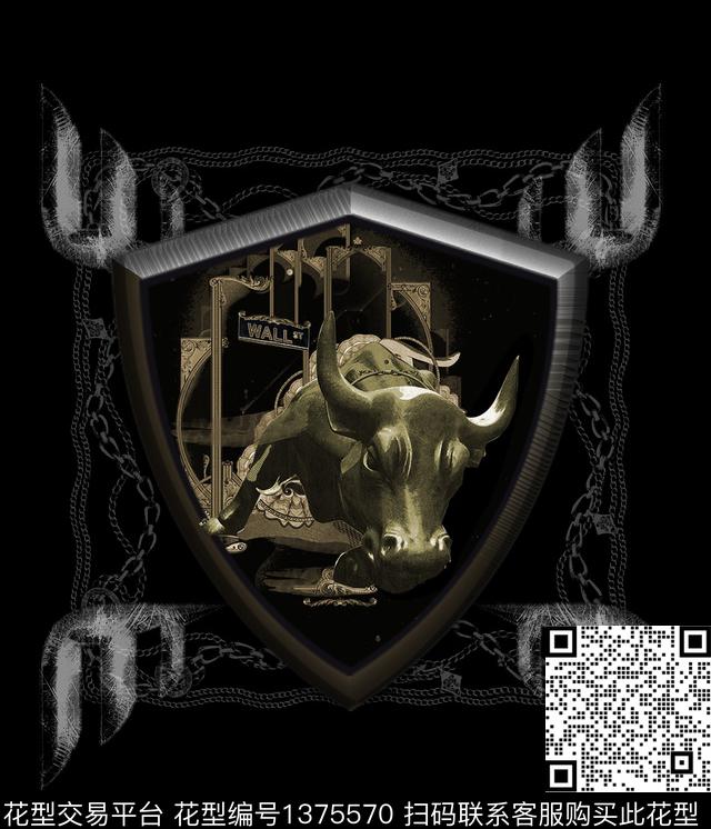 动物花卉男装牛数码印花华亿平台下载（图片编号: 1375570） - 瓦栏（Walan）