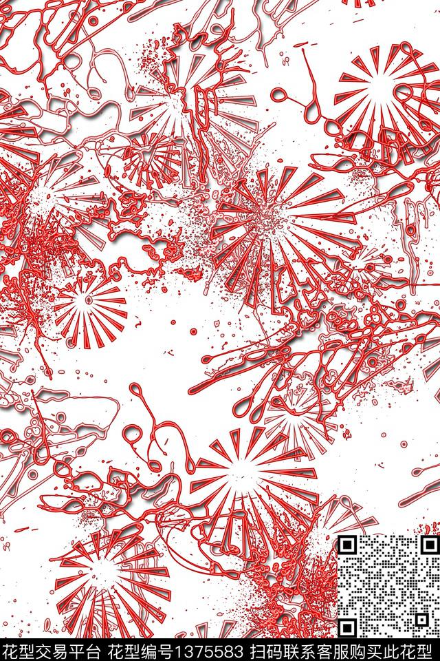 抽象男装家居服户外传统印花华亿平台下载（图片编号: 1375583） - 瓦栏（Walan）