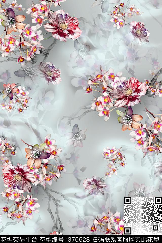 水彩花卉小碎花数码印花华亿平台下载（图片编号: 1375628） - 瓦栏（Walan）