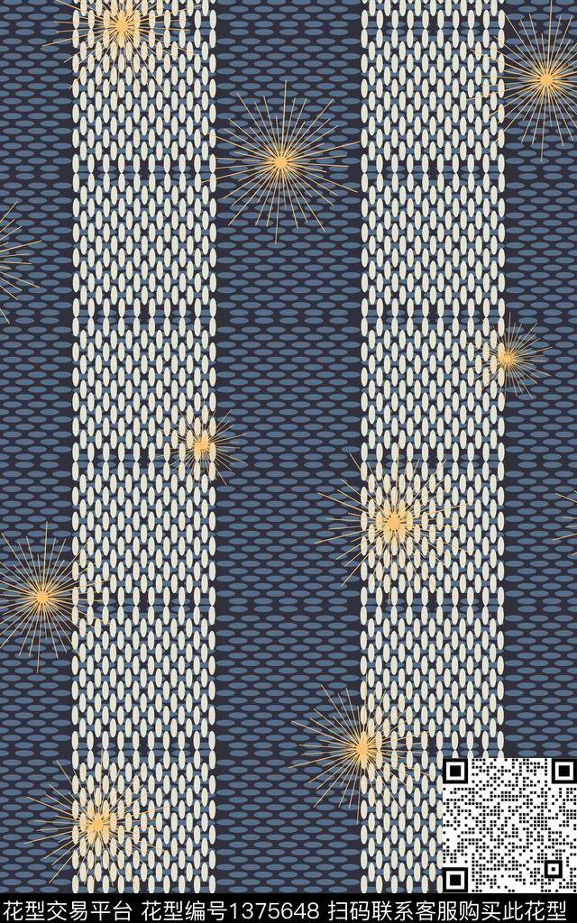 线条格子大牌风数码印花华亿平台下载（图片编号: 1375648） - 瓦栏（Walan）