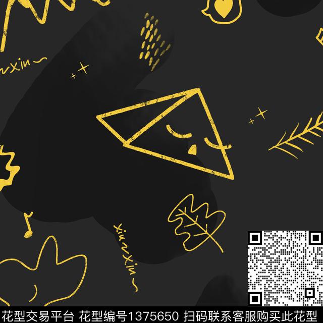 插画字母日韩传统印花华亿平台下载（图片编号: 1375650） - 瓦栏（Walan）