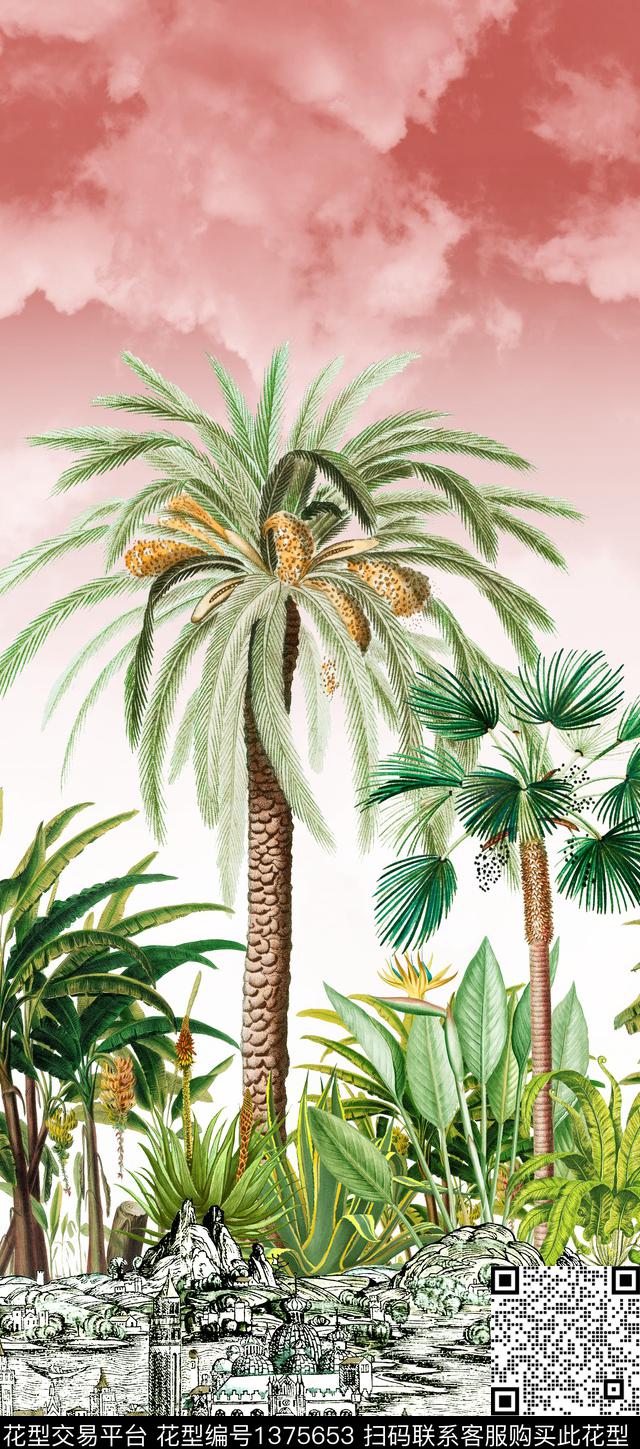 棕榈树2021新品FORRESTLESSSLEEPERS数码印花华亿平台下载（图片编号: 1375653） - 瓦栏（Walan）