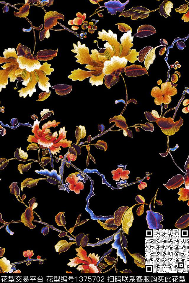 满版散花小碎花热带华亿平台数码印花华亿平台下载（图片编号: 1375702） - 瓦栏（Walan）