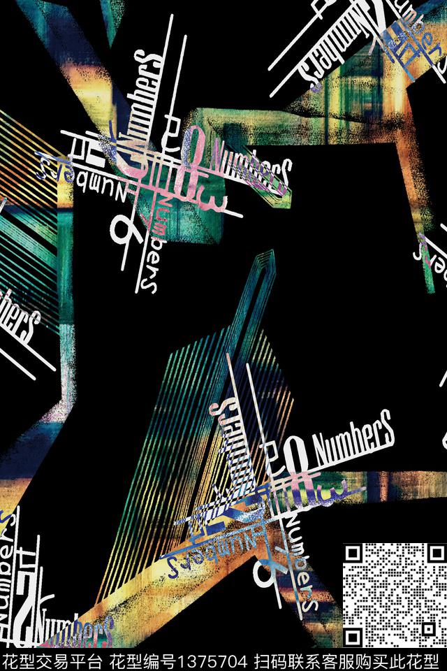 几何男装满版花字母数码印花华亿平台下载（图片编号: 1375704） - 瓦栏（Walan）