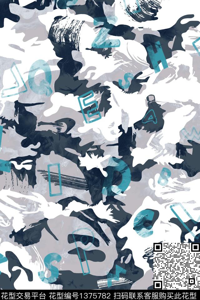 几何男装满版花字母传统印花华亿平台下载（图片编号: 1375782） - 瓦栏（Walan）