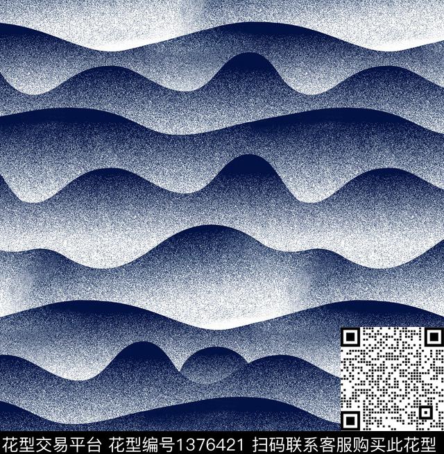 波浪纹字母渐变数码印花华亿平台下载（图片编号: 1376421） - 瓦栏（Walan）