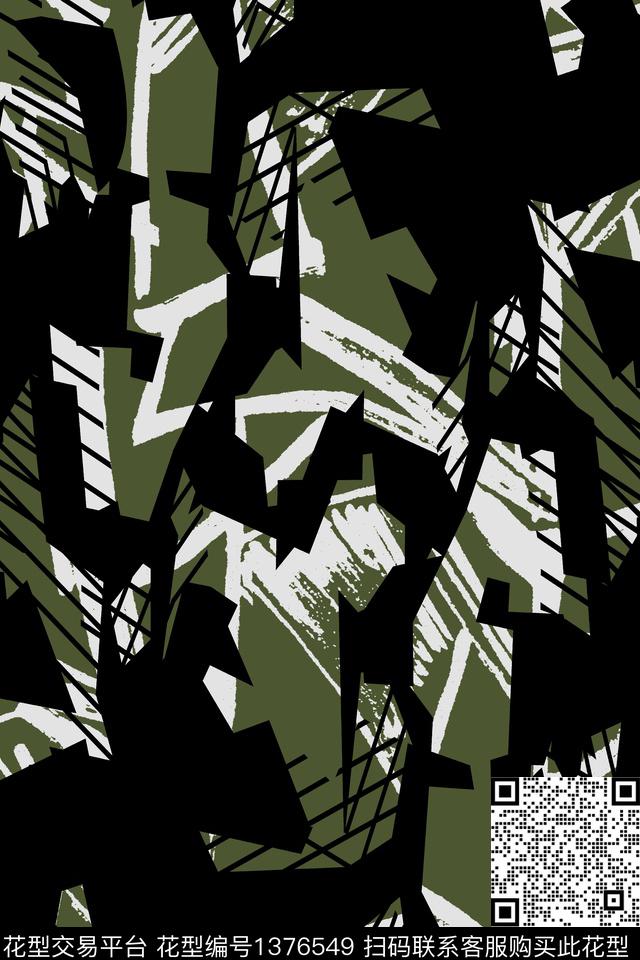 几何男装满版花迷彩传统印花华亿平台下载（图片编号: 1376549） - 瓦栏（Walan）