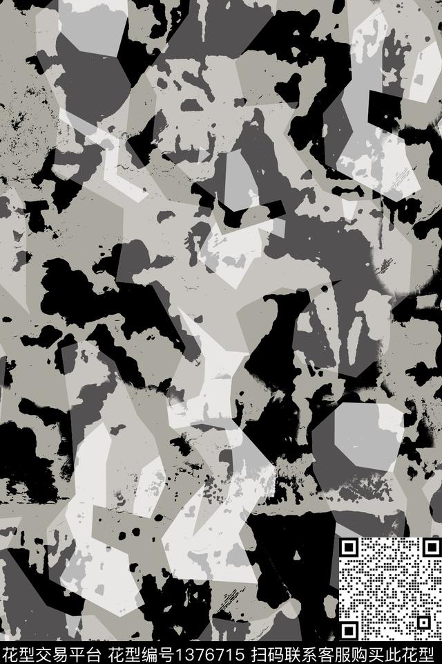 几何男装满版花迷彩传统印花华亿平台下载（图片编号: 1376715） - 瓦栏（Walan）