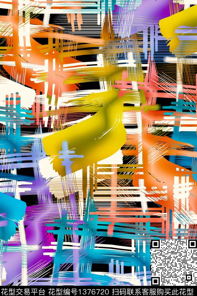 抽象男装家居服户外数码印花华亿平台下载（图片编号: 1376720） - 瓦栏（Walan）