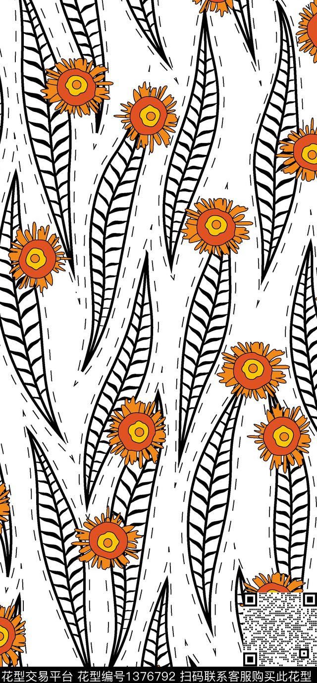 连衣裙女装花卉传统印花华亿平台下载（图片编号: 1376792） - 瓦栏（Walan）