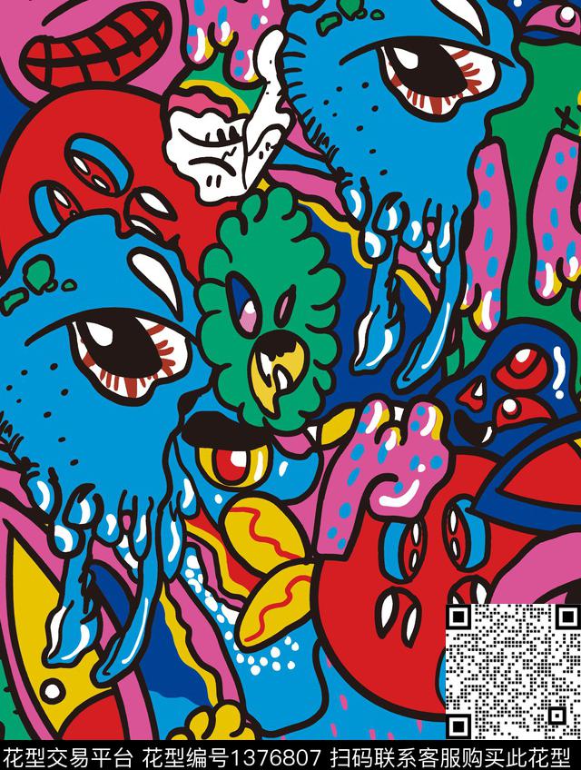 几何大牌风抽象传统印花华亿平台下载（图片编号: 1376807） - 瓦栏（Walan）