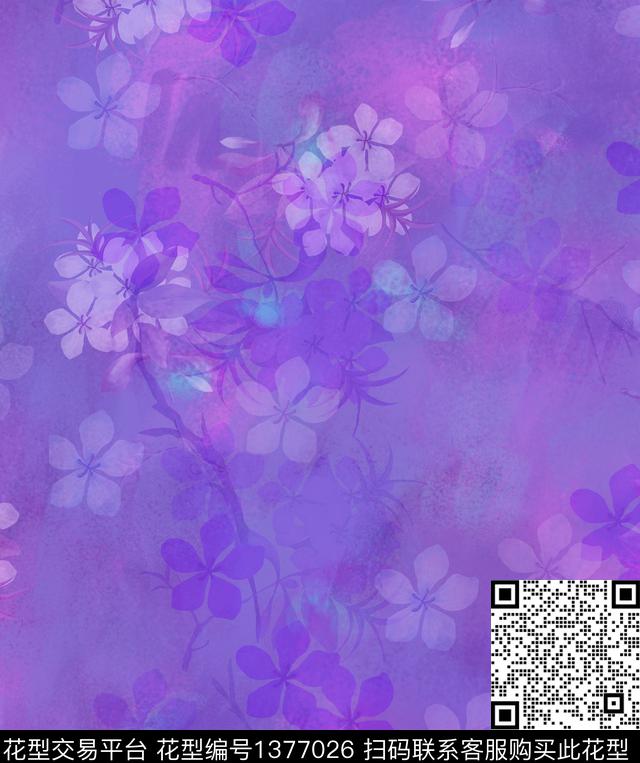 扎染华亿平台大牌风香云纱数码印花华亿平台下载（图片编号: 1377026） - 瓦栏（Walan）