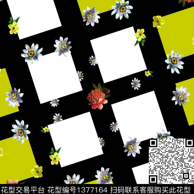 方巾花卉配饰数码印花华亿平台下载（图片编号: 1377164） - 瓦栏（Walan）