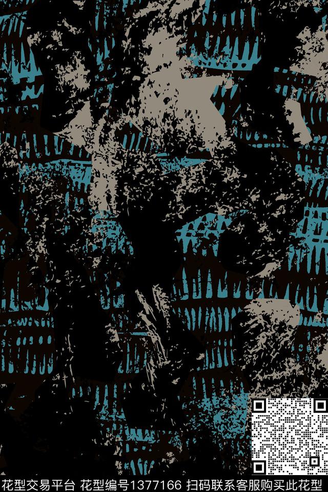 几何男装满版花迷彩传统印花华亿平台下载（图片编号: 1377166） - 瓦栏（Walan）