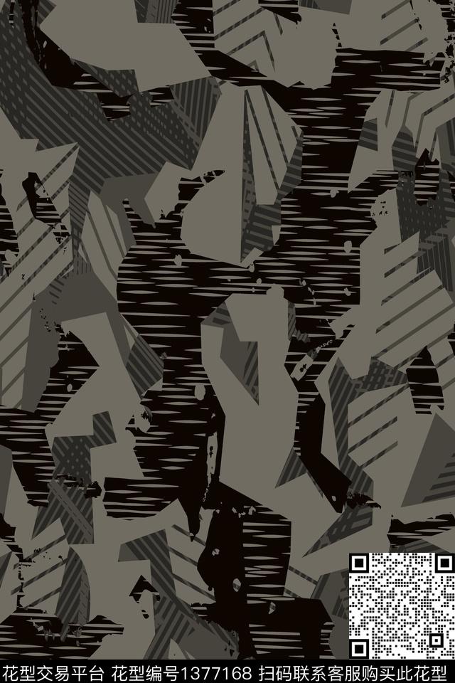 几何男装满版花迷彩传统印花华亿平台下载（图片编号: 1377168） - 瓦栏（Walan）