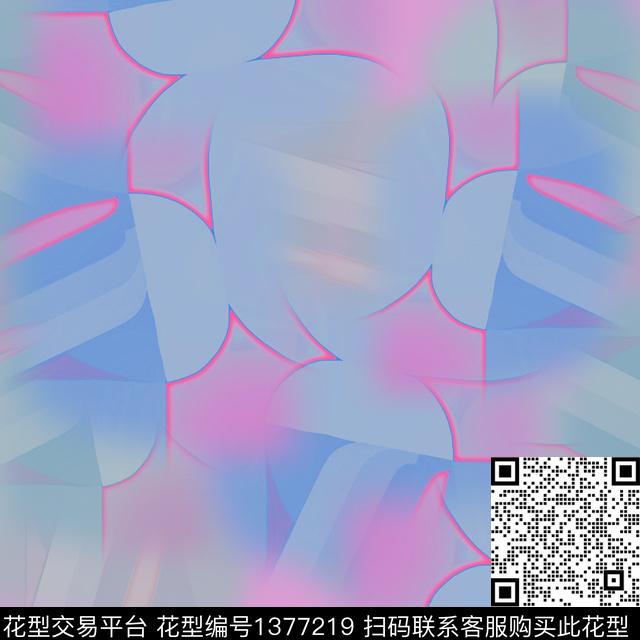 抽象几何渐变色彩数码印花华亿平台下载（图片编号: 1377219） - 瓦栏（Walan）