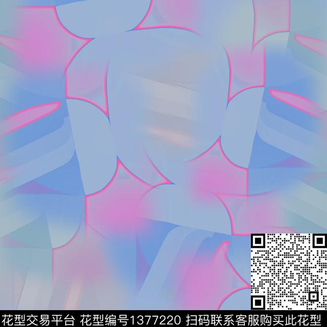 抽象几何渐变色彩数码印花华亿平台下载（图片编号: 1377220） - 瓦栏（Walan）