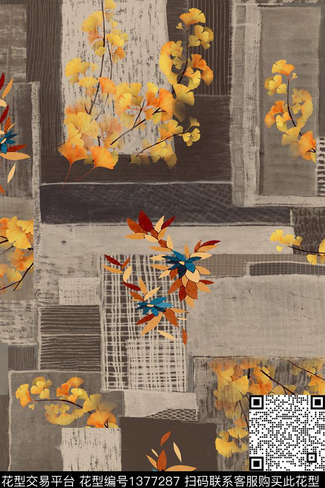 香云纱真丝中国风数码印花华亿平台下载（图片编号: 1377287） - 瓦栏（Walan）