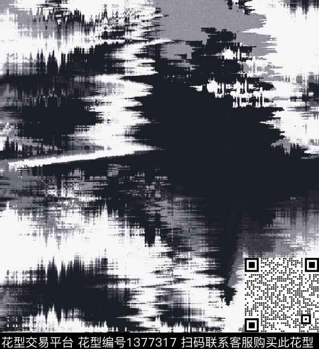 肌理抽象绘画格子数码印花华亿平台下载（图片编号: 1377317） - 瓦栏（Walan）