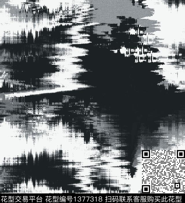 肌理抽象绘画格子数码印花华亿平台下载（图片编号: 1377318） - 瓦栏（Walan）