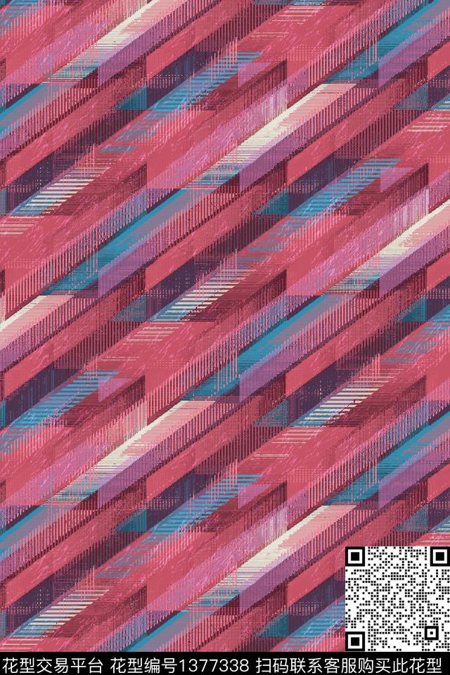 几何男装满版花条格数码印花华亿平台下载（图片编号: 1377338） - 瓦栏（Walan）