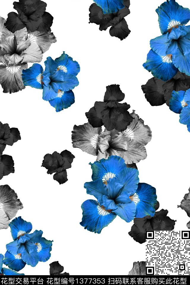 花卉大牌风热带华亿平台数码印花华亿平台下载（图片编号: 1377353） - 瓦栏（Walan）