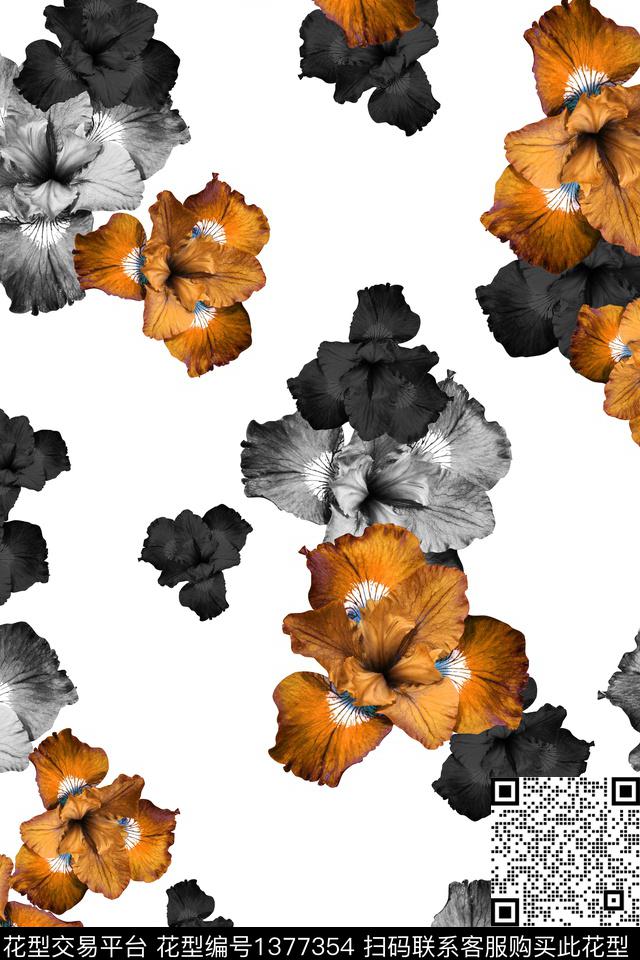 花卉大牌风热带华亿平台数码印花华亿平台下载（图片编号: 1377354） - 瓦栏（Walan）